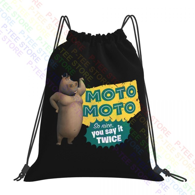 Madagascar moto dizer duas vezes texto poster drawstring sacos ginásio saco  de armazenamento portátil quente roupas mochilas - AliExpress